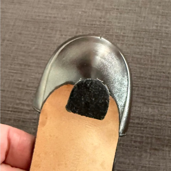 Manolo Blahnik Gunmetal Peep-Toe Heels - Picture 7 of 15